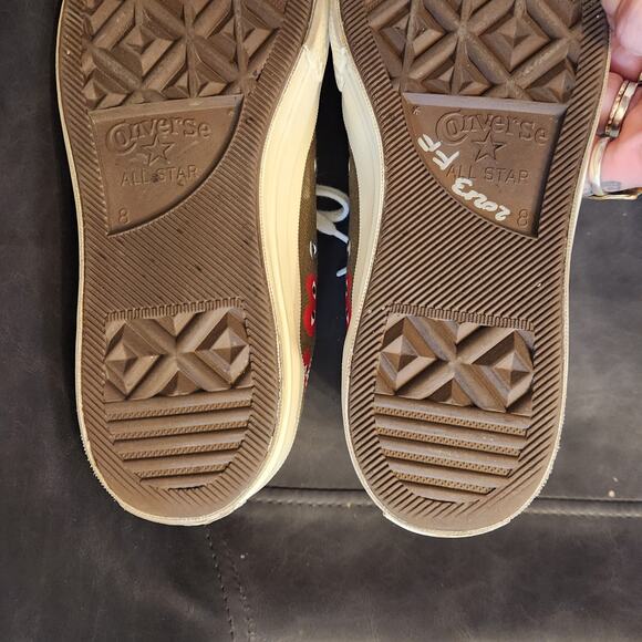 Comme De Garcon Play Mens Converse Olive size 8 - Picture 6 of 8